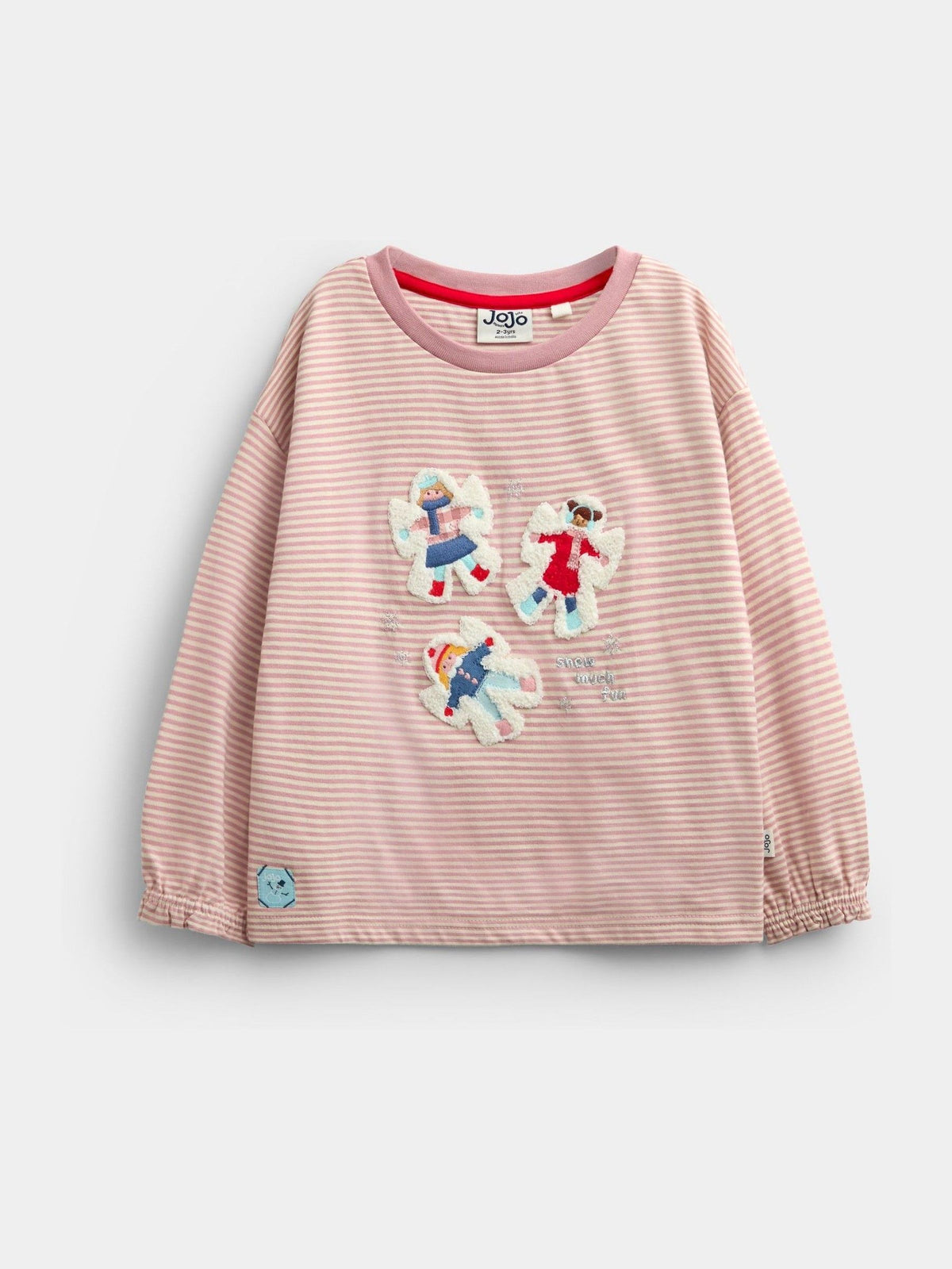 JoJo Maman Bébé Lilac Purple Stripe Snow Angels Appliqué Top - image 1