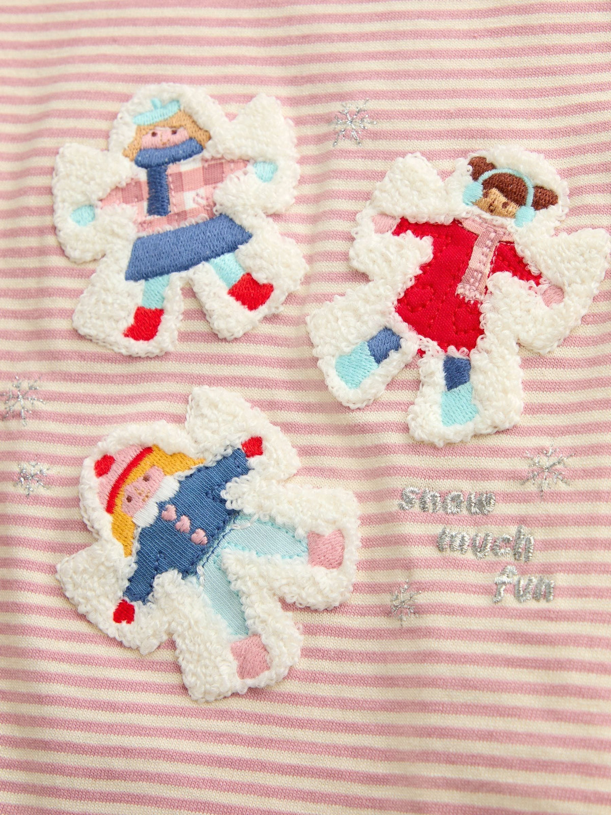 JoJo Maman Bébé Lilac Purple Stripe Snow Angels Appliqué Top - image 4