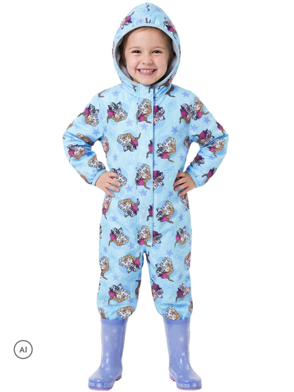 Character Blue Disney Frozen Anna & Elsa Puddlesuit - image 4