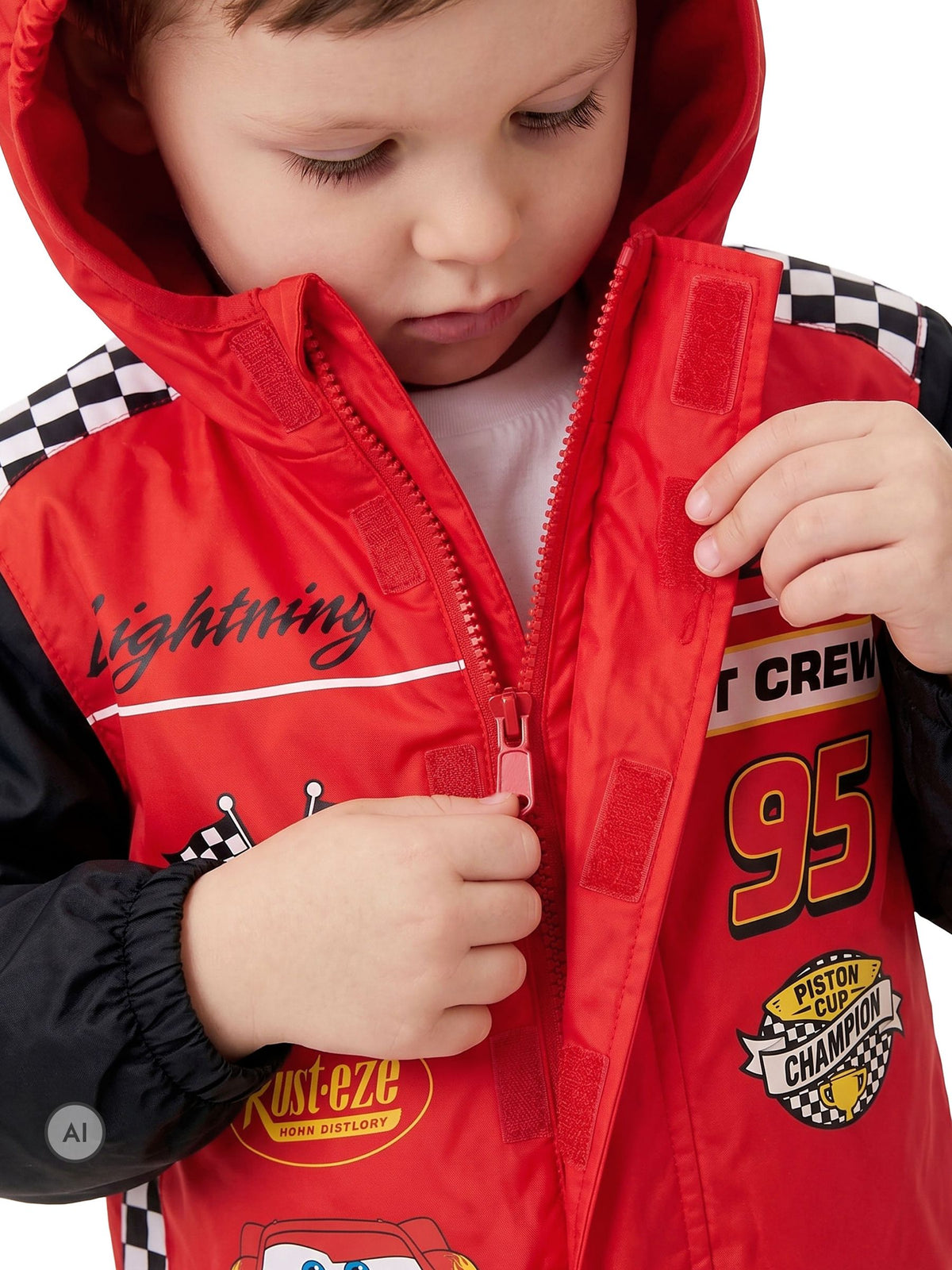 Character Red Disney Cars Lightning McQueen Puddlesuit - image 7