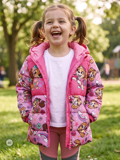 Character Pink PAW Patrol Puffer Skye & Liberty Jacket - image 4