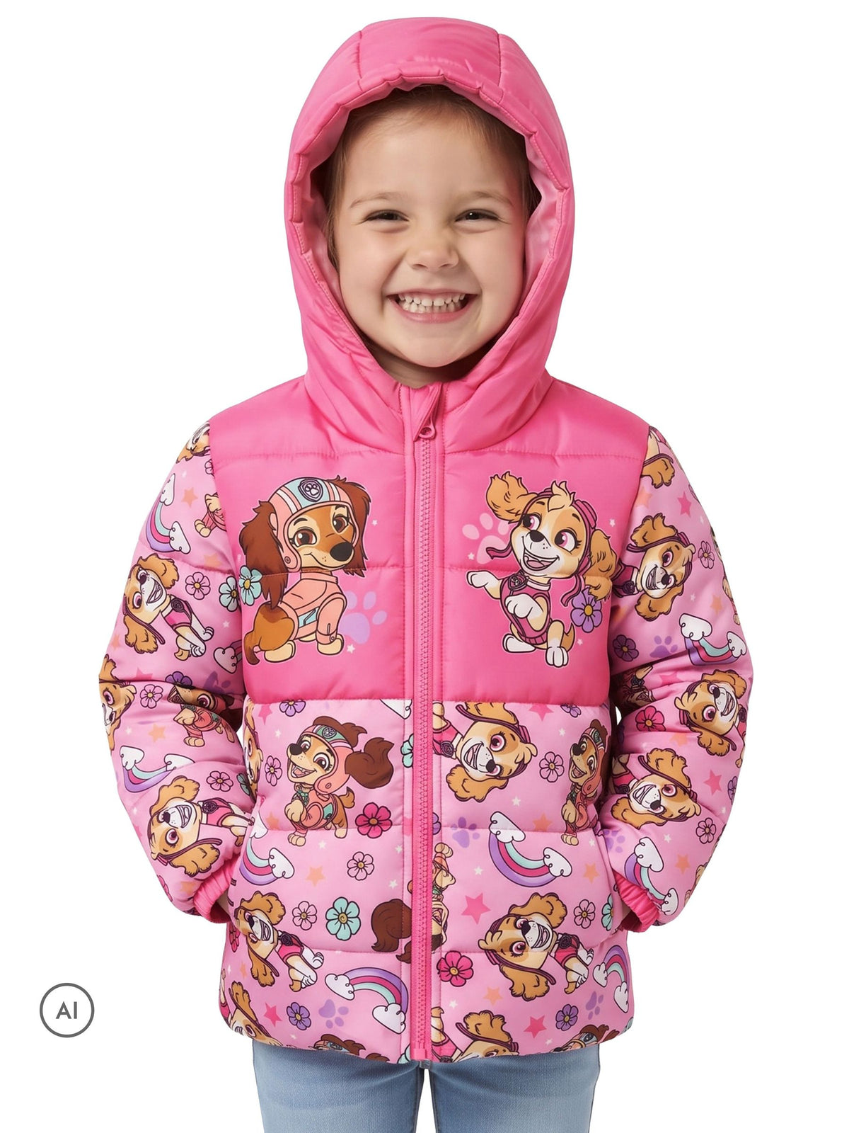 Character Pink PAW Patrol Puffer Skye & Liberty Jacket - image 6