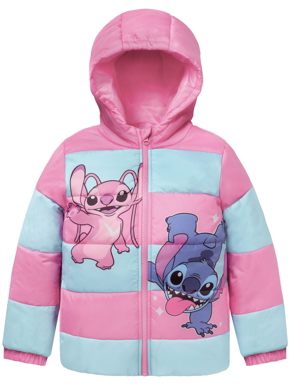 Character Pink Disney Lilo & Stitch Puffer Stitch And Angel Jacket - image 7