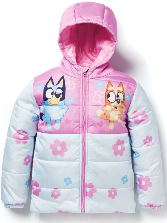 Character Blue Bluey & Bingo Flowers Puffer Jacket - image 1