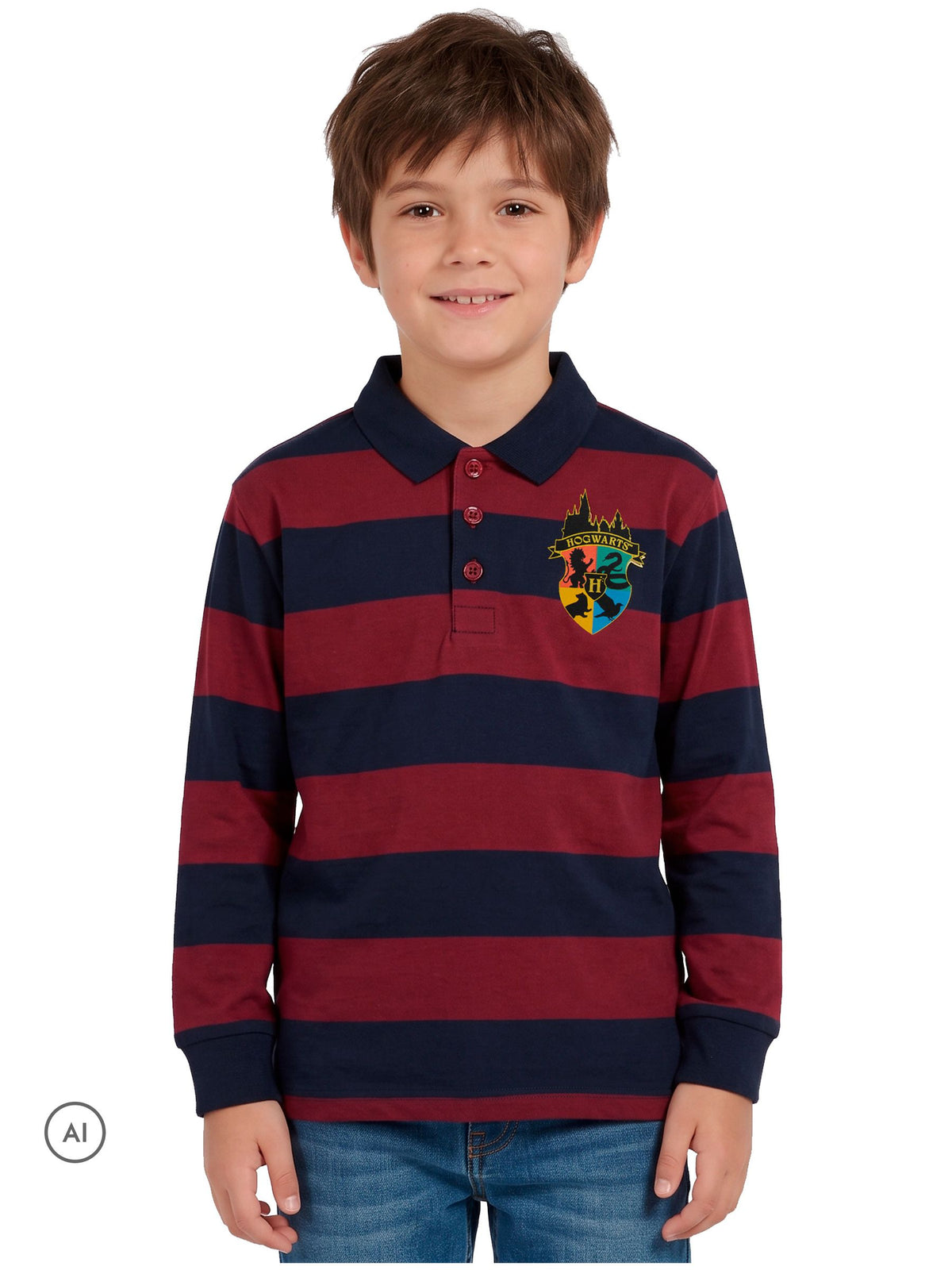 Character Red Harry Potter Hogwarts Rugby Shirt - image 2