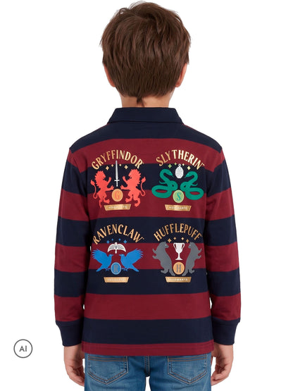 Character Red Harry Potter Hogwarts Rugby Shirt - image 3