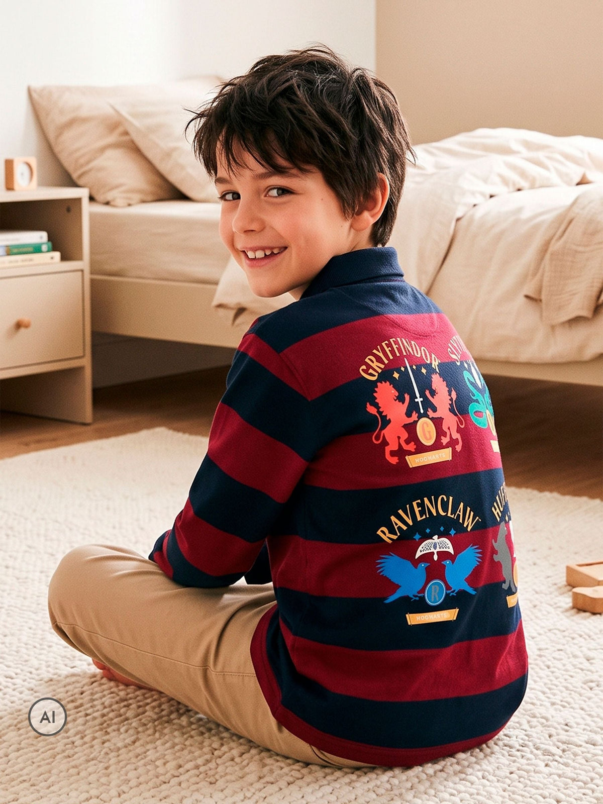 Character Red Harry Potter Hogwarts Rugby Shirt - image 7