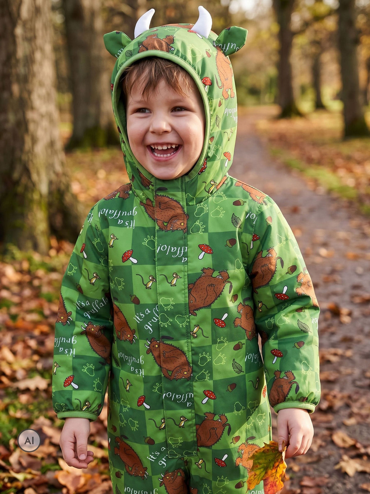 Character Green The Gruffalo 3D Ears & Horns Puddlesuit - image 3