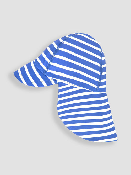 JoJo Maman Bébé Blue Stripe UV Sun Protection Swim Hat image 1