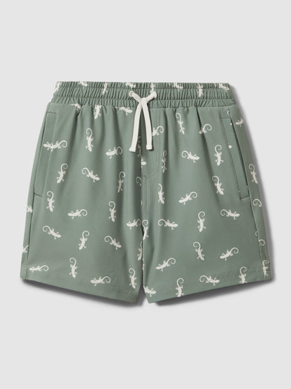 Dsiney Kidz - Reiss Sage/White Cammy Junior Reptile Print Drawstring Swim Shorts image 2