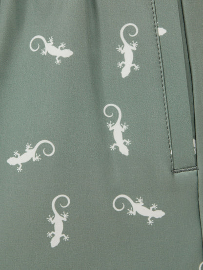 Dsiney Kidz - Reiss Sage/White Cammy Junior Reptile Print Drawstring Swim Shorts image 4