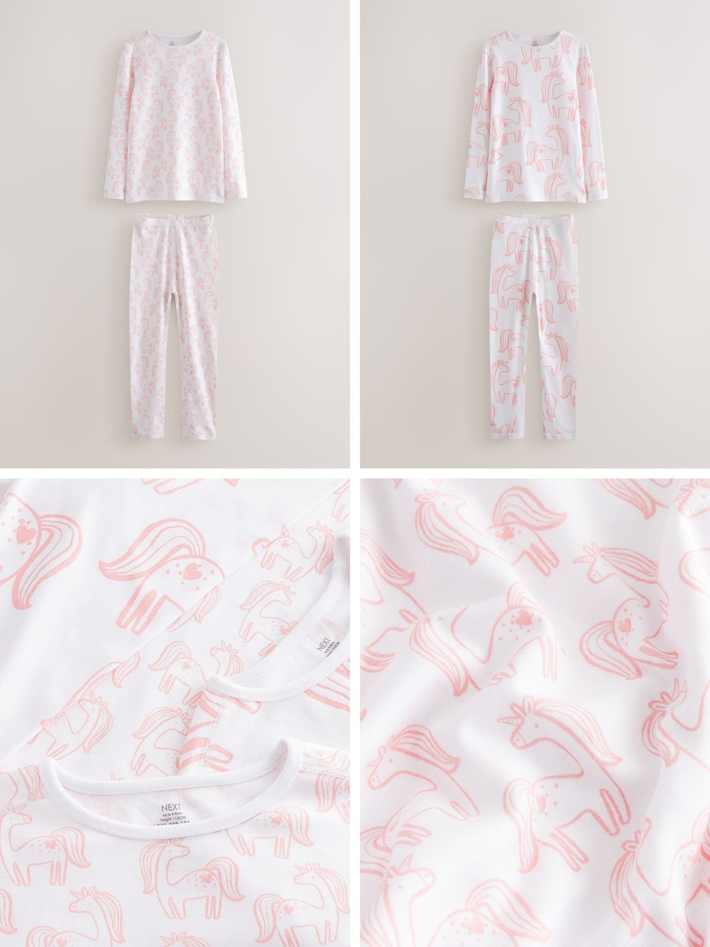 Pink Unicorn Print Kind to Skin Pyjamas 2 Pack (9mths-12yrs) image 3