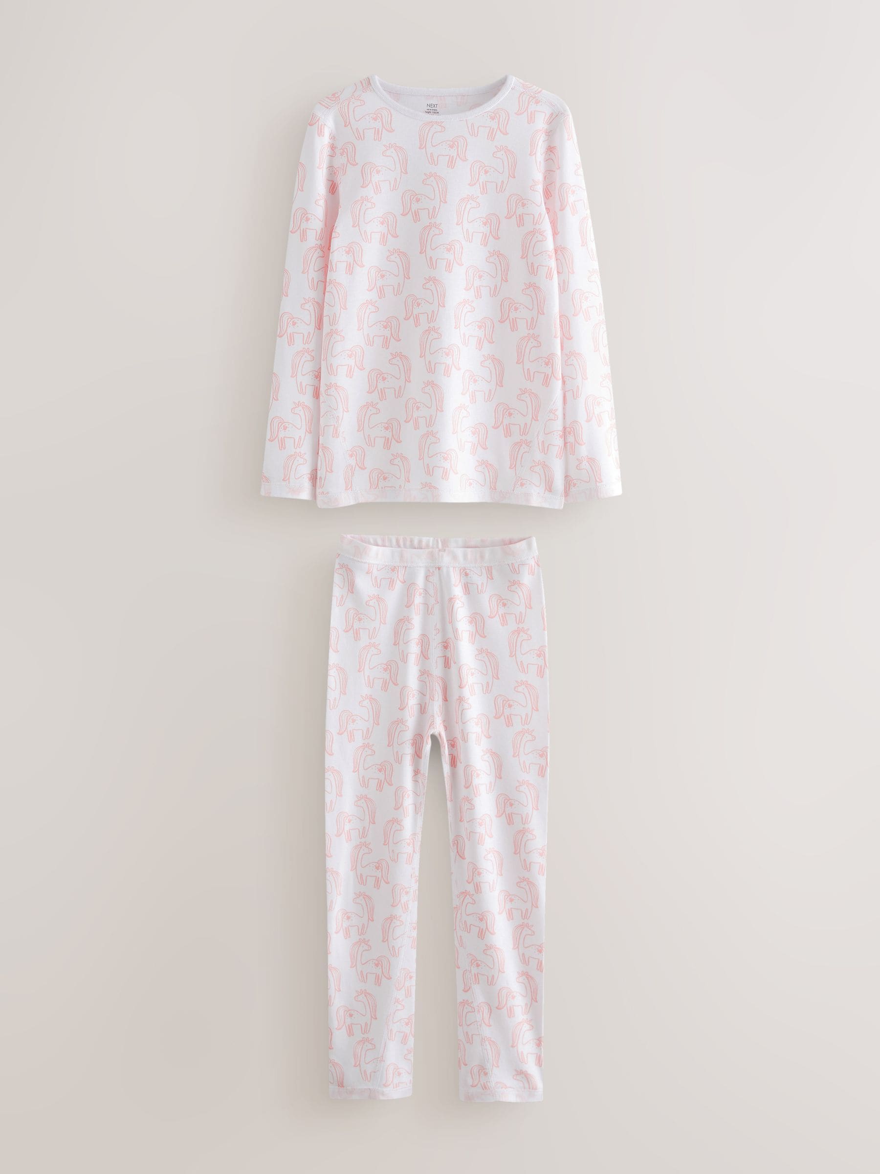 Pink Unicorn Print Kind to Skin Pyjamas 2 Pack (9mths-12yrs) image 4