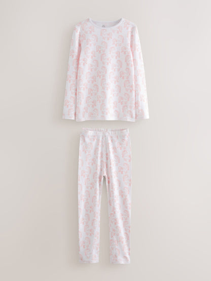 Pink Unicorn Print Kind to Skin Pyjamas 2 Pack (9mths-12yrs) image 4