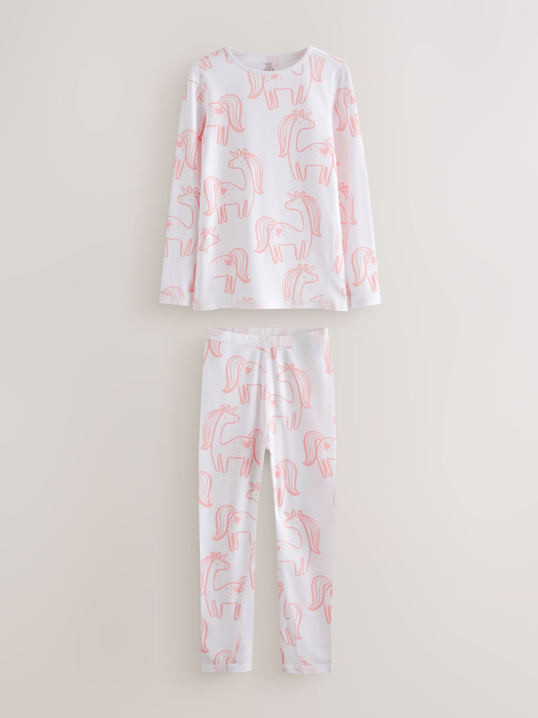 Pink Unicorn Print Kind to Skin Pyjamas 2 Pack (9mths-12yrs) image 5
