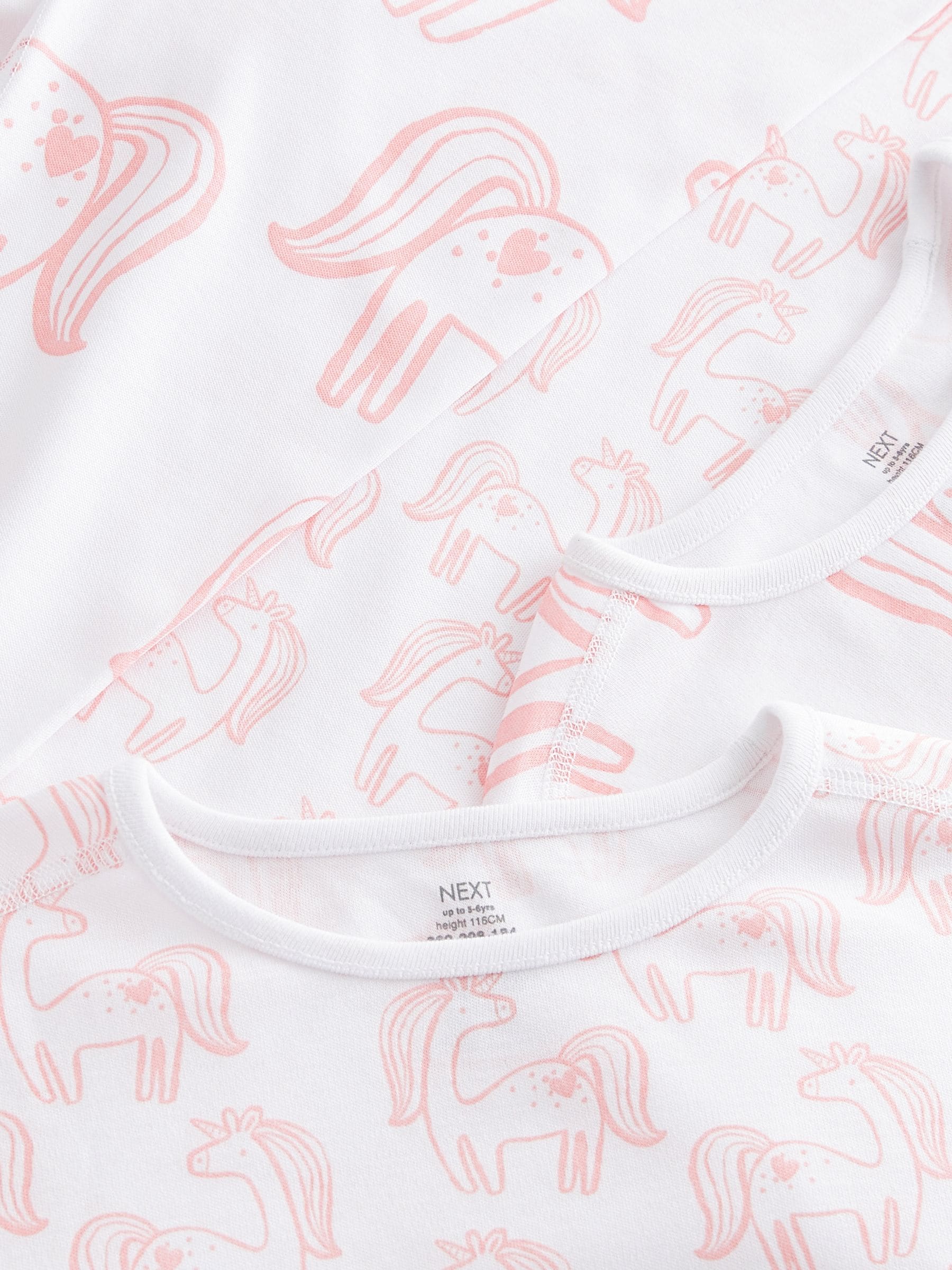 Pink Unicorn Print Kind to Skin Pyjamas 2 Pack (9mths-12yrs) image 6