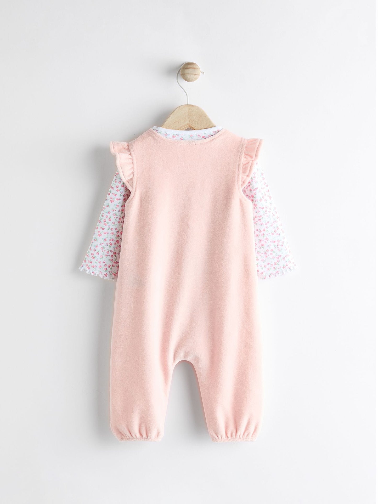 Pink Baby Dungarees and Longsleeve Bodysuit Set (0mths-2yrs)