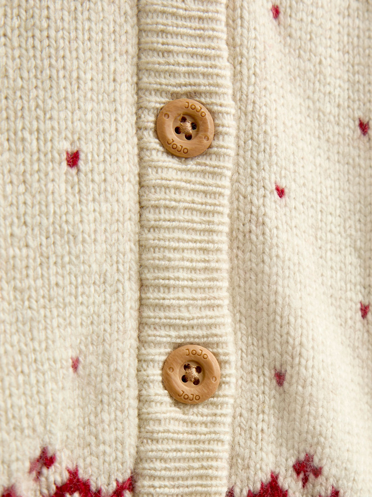 JoJo Maman Bébé Ivory Snowflake And Heart Fairisle Cardigan - image 5