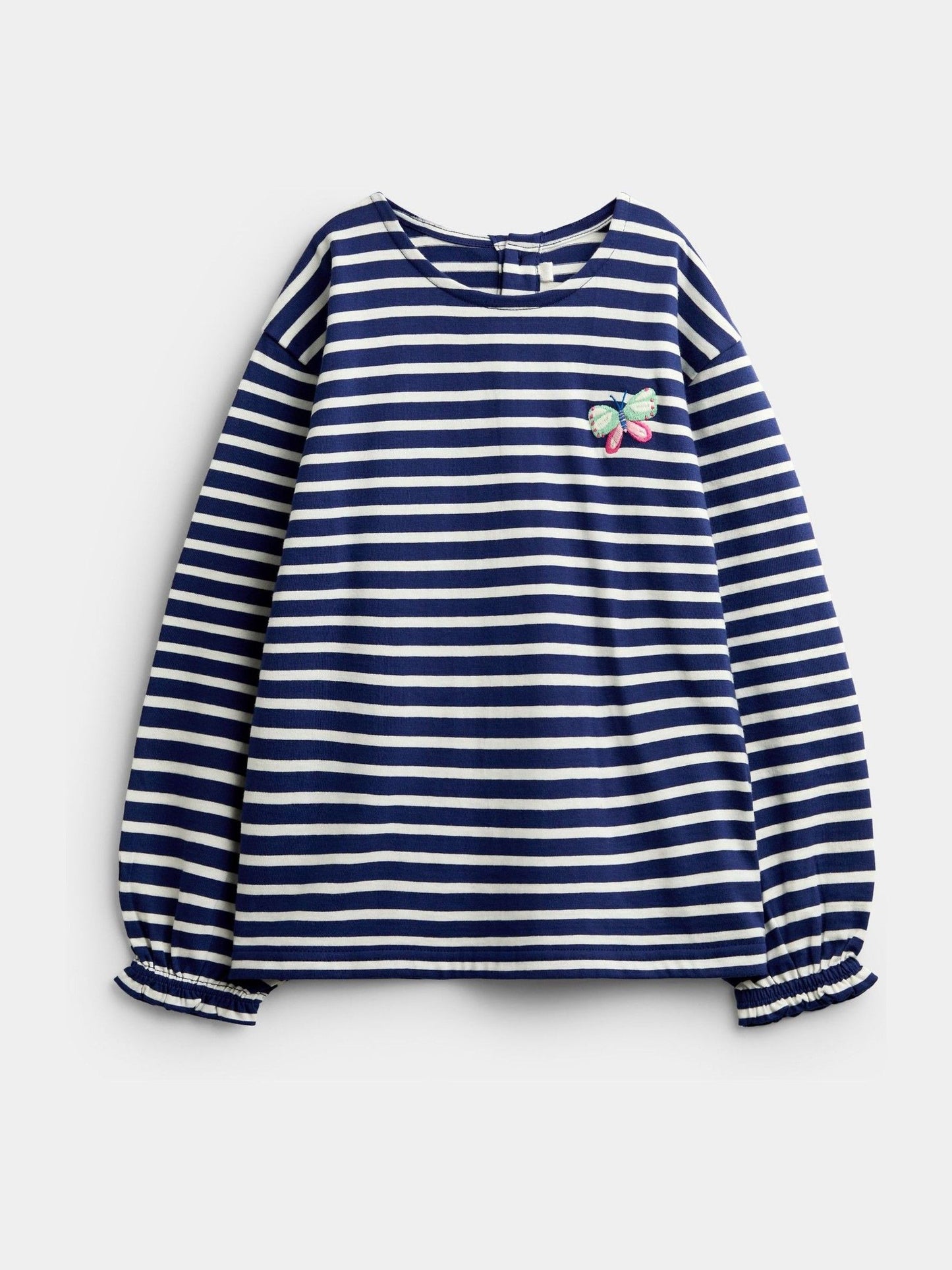 Dsiney Kidz - JoJo Maman Bébé Navy Blue Butterfly 3-Pack Long Sleeve T-Shirts image 3