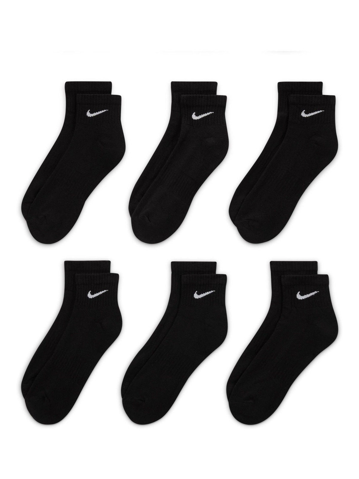 Nike Black Ankle Everyday Cushioned Socks 6 Pack - image 3