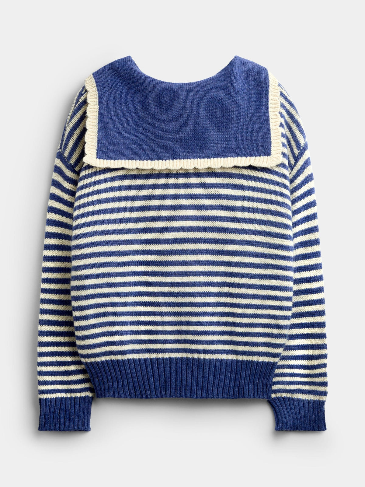 JoJo Maman Bébé Navy Blue Sailor Sailor Scarf Pointelle Jumper - image 2