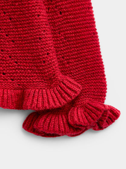 JoJo Maman Bébé Bright Red Robin Christmas Robin Cardigan - image 4