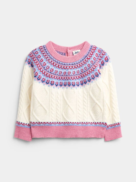JoJo Maman Bébé Ecru Nordic Fairisle Cable Jumper - image 1