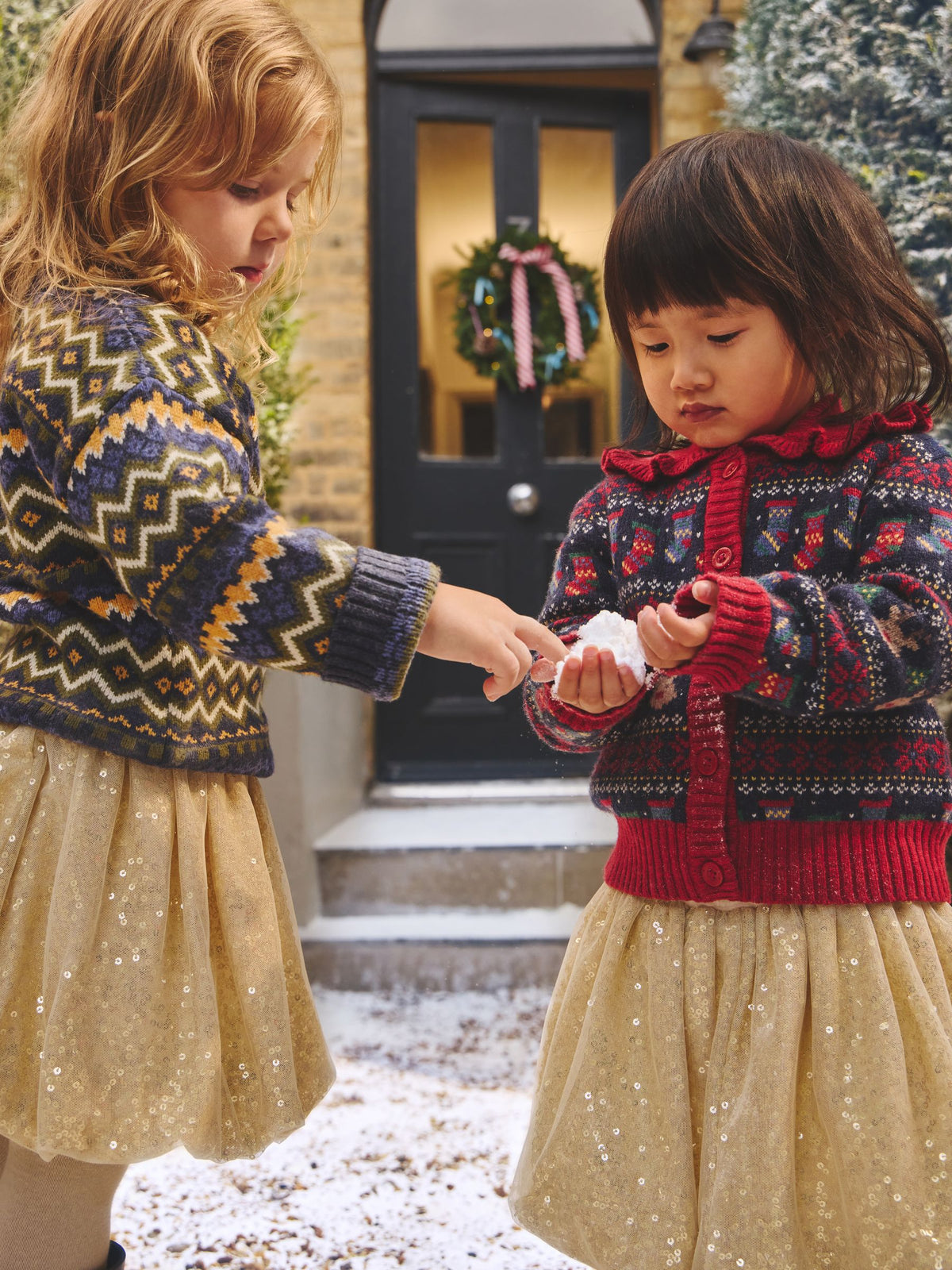 JoJo Maman Bébé Light Gold Sequin Bubble Skirt - image 1