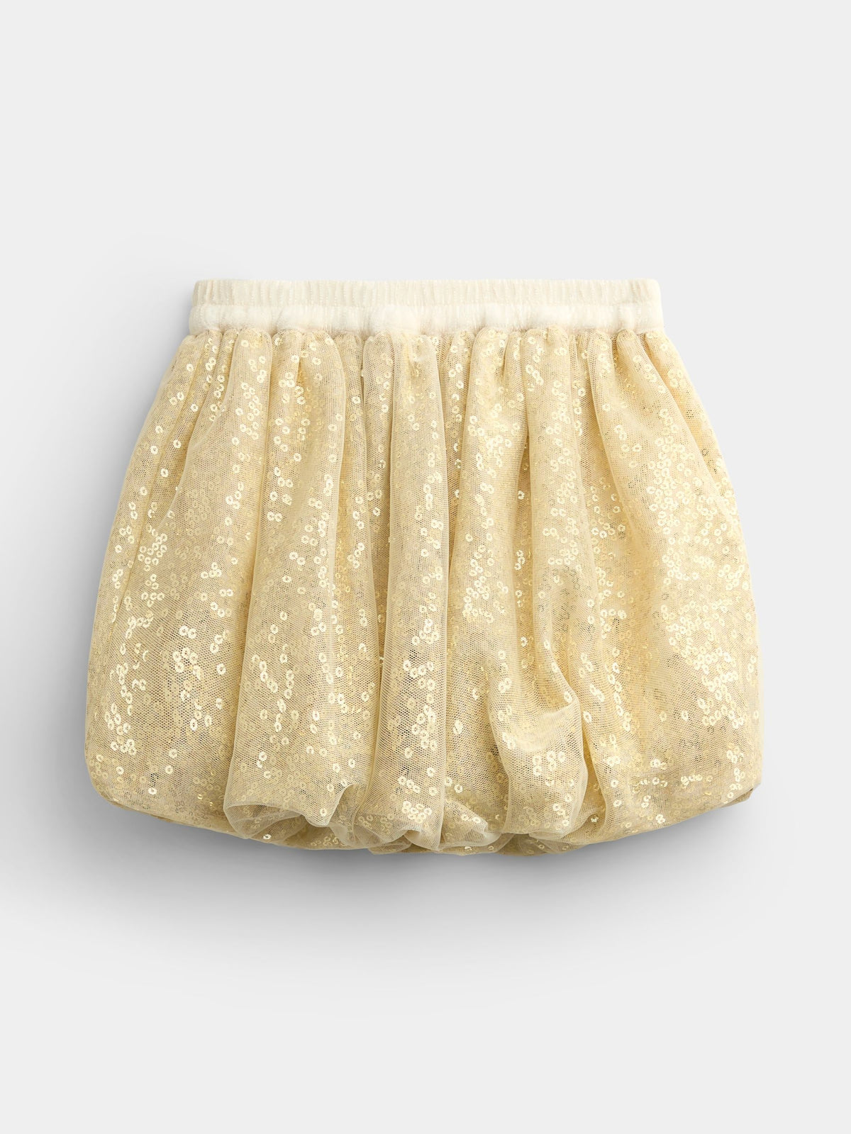 JoJo Maman Bébé Light Gold Sequin Bubble Skirt - image 3