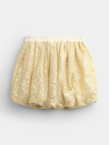 JoJo Maman Bébé Light Gold Sequin Bubble Skirt - image 3