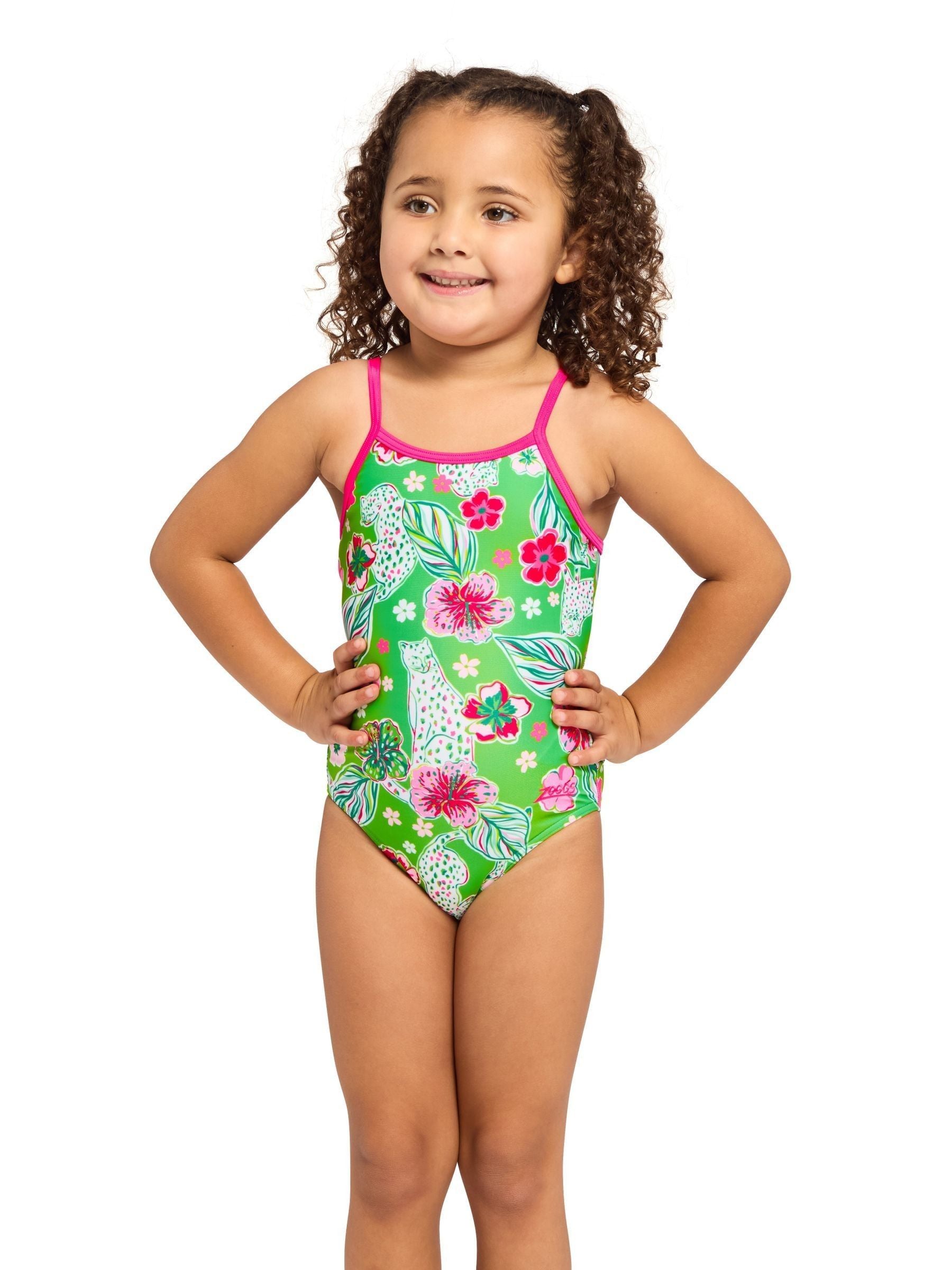 Dsiney Kidz - Zoggs Green Yaroomba Floral Swimsuit image 1