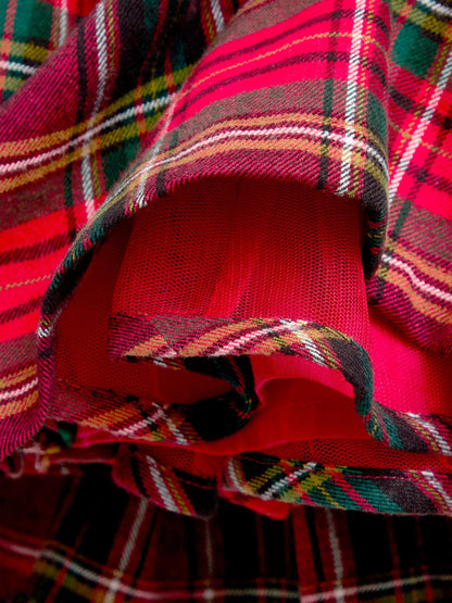 JoJo Maman Bébé Burgundy Red Tartan Puff Sleeve Dress - image 3