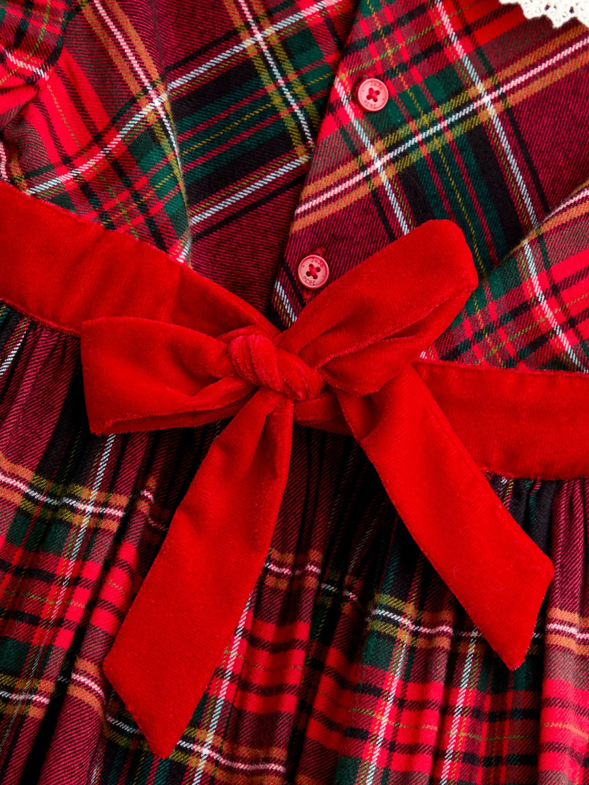 JoJo Maman Bébé Burgundy Red Tartan Puff Sleeve Dress - image 4