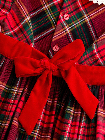 JoJo Maman Bébé Burgundy Red Tartan Puff Sleeve Dress - image 4