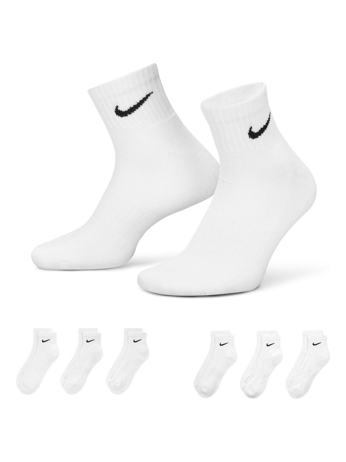 Nike White Ankle Everyday Cushioned Socks 6 Pack - image 1