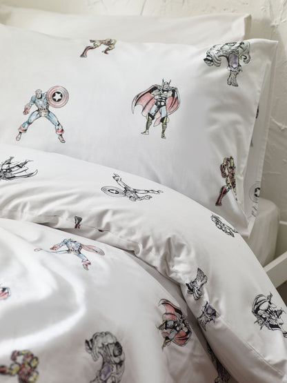 White Disney Marvel Avengers 100% Cotton Duvet Cover and Pillowcase Set - image 4