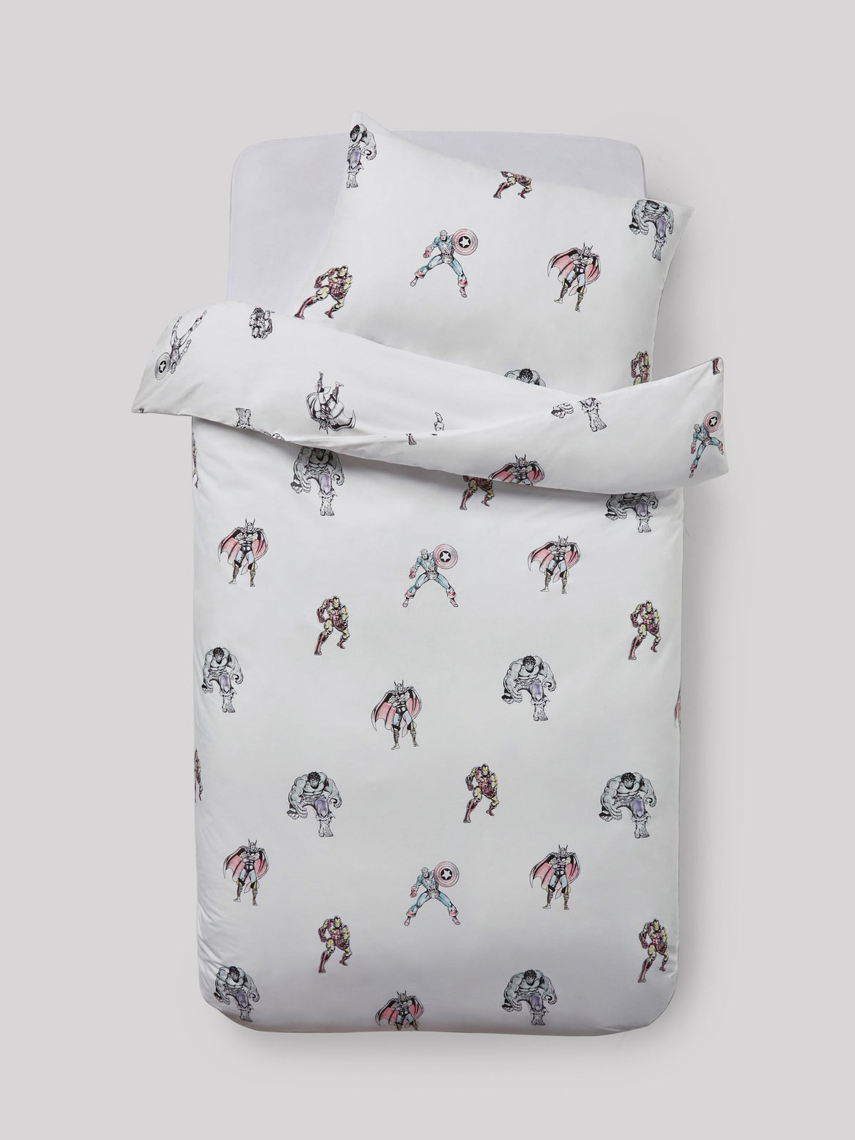 White Disney Marvel Avengers 100% Cotton Duvet Cover and Pillowcase Set - image 5