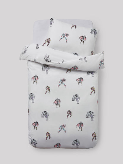 White Disney Marvel Avengers 100% Cotton Duvet Cover and Pillowcase Set - image 5