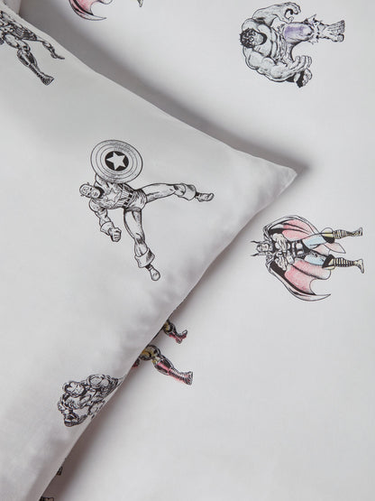 White Disney Marvel Avengers 100% Cotton Duvet Cover and Pillowcase Set - image 7