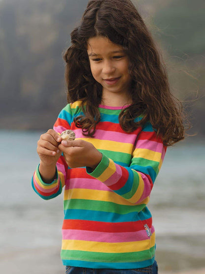 Pink Rainbow Stripe Long Sleeve Top image 1