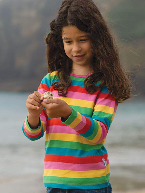 Pink Rainbow Stripe Long Sleeve Top image 1