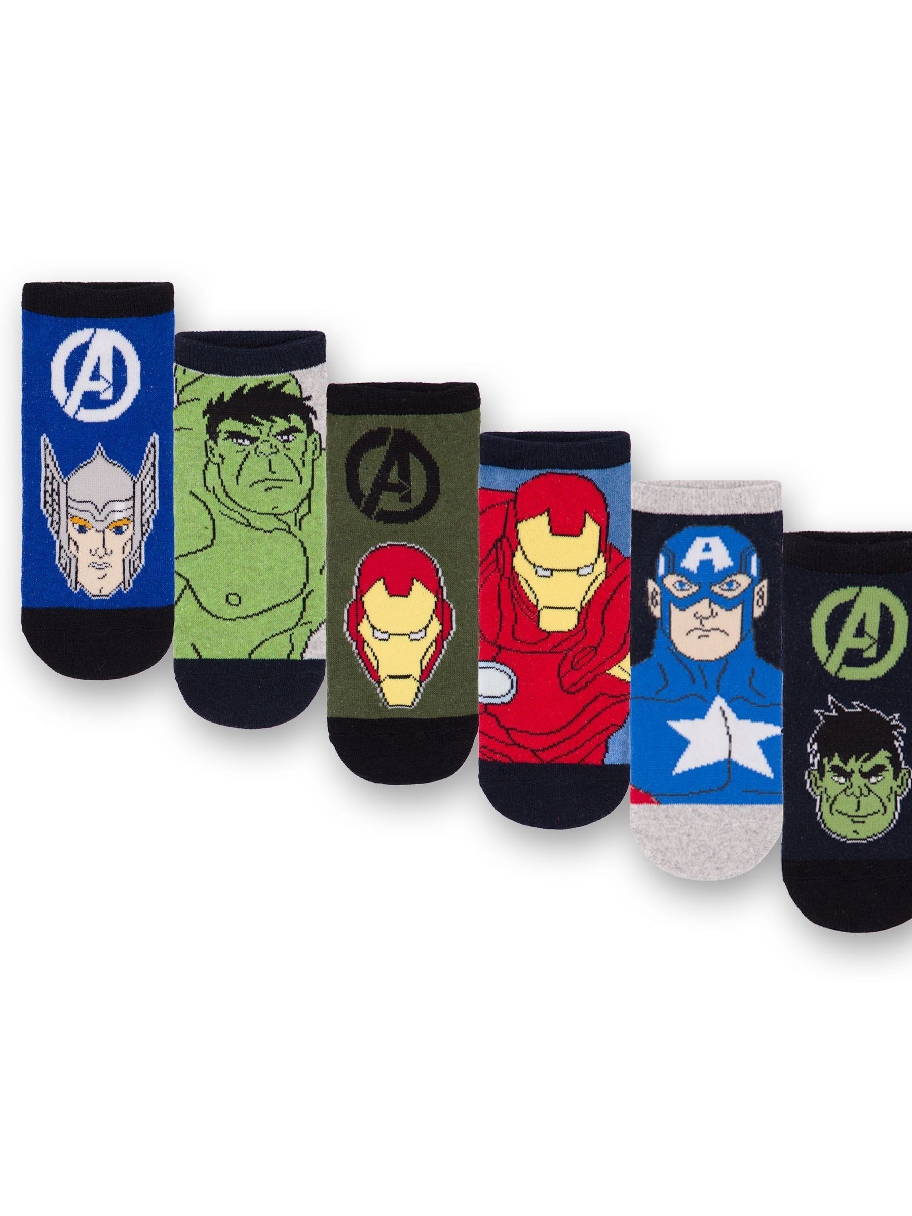 Dsiney Kidz - Vanilla Underground Black Marvel Boys Character Socks 6 Pack image 1