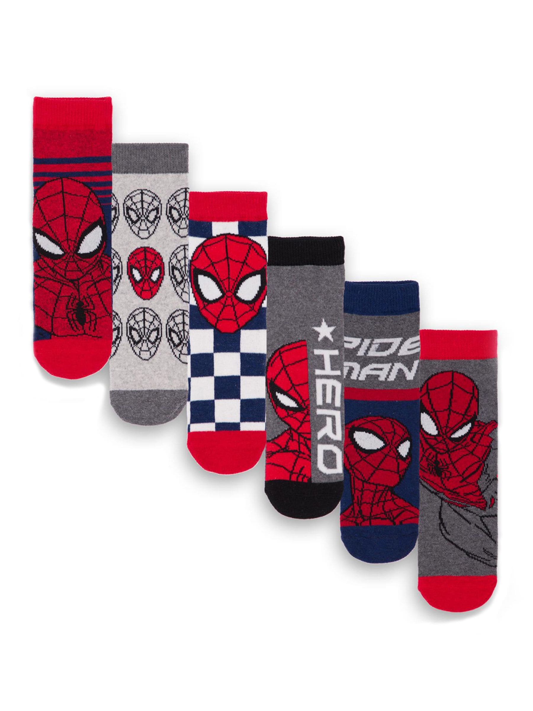 Dsiney Kidz - Vanilla Underground Red Spider-Man Boys Character Socks 6 Pack image 1