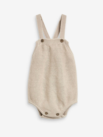 The Little Tailor Cream Stylish Knitted 100% Cotton Romper image 6