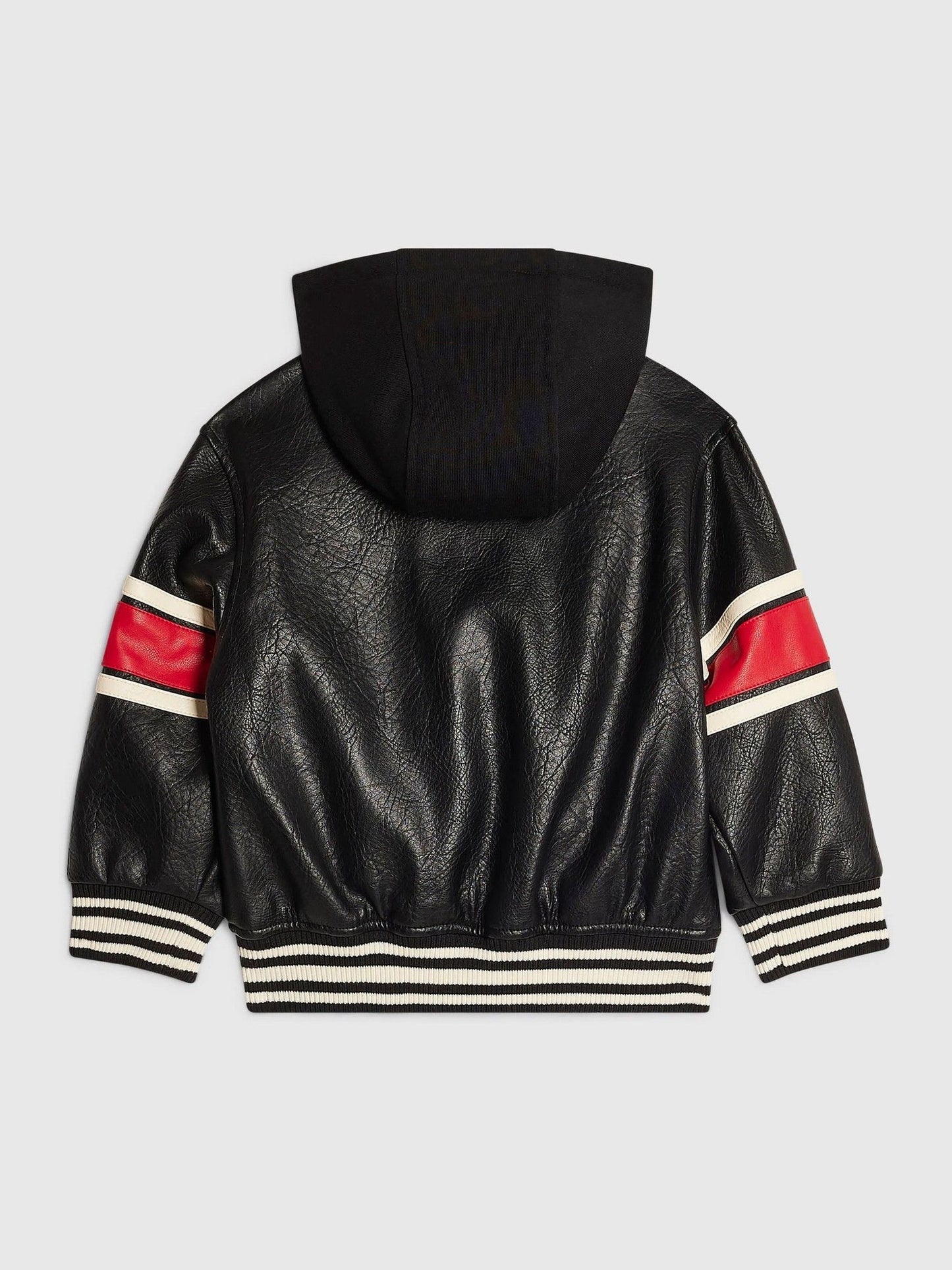 Dsiney Kidz - River Island Black PU Badge Varsity Bomber Jacket image 2
