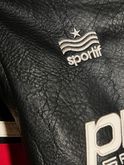 Dsiney Kidz - River Island Black PU Badge Varsity Bomber Jacket image 4
