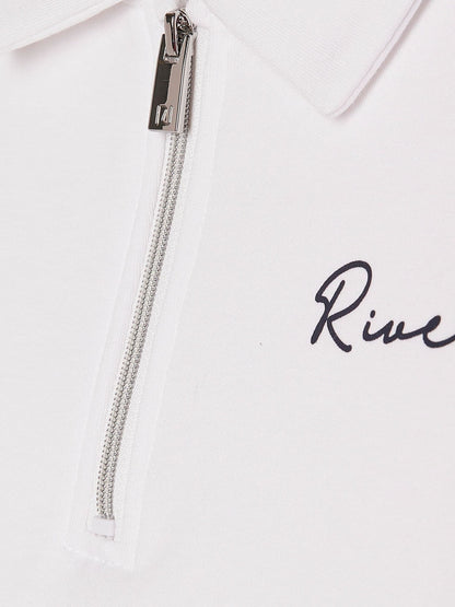 Dsiney Kidz - River Island White Logo Polo Shirt & Shorts Set image 4