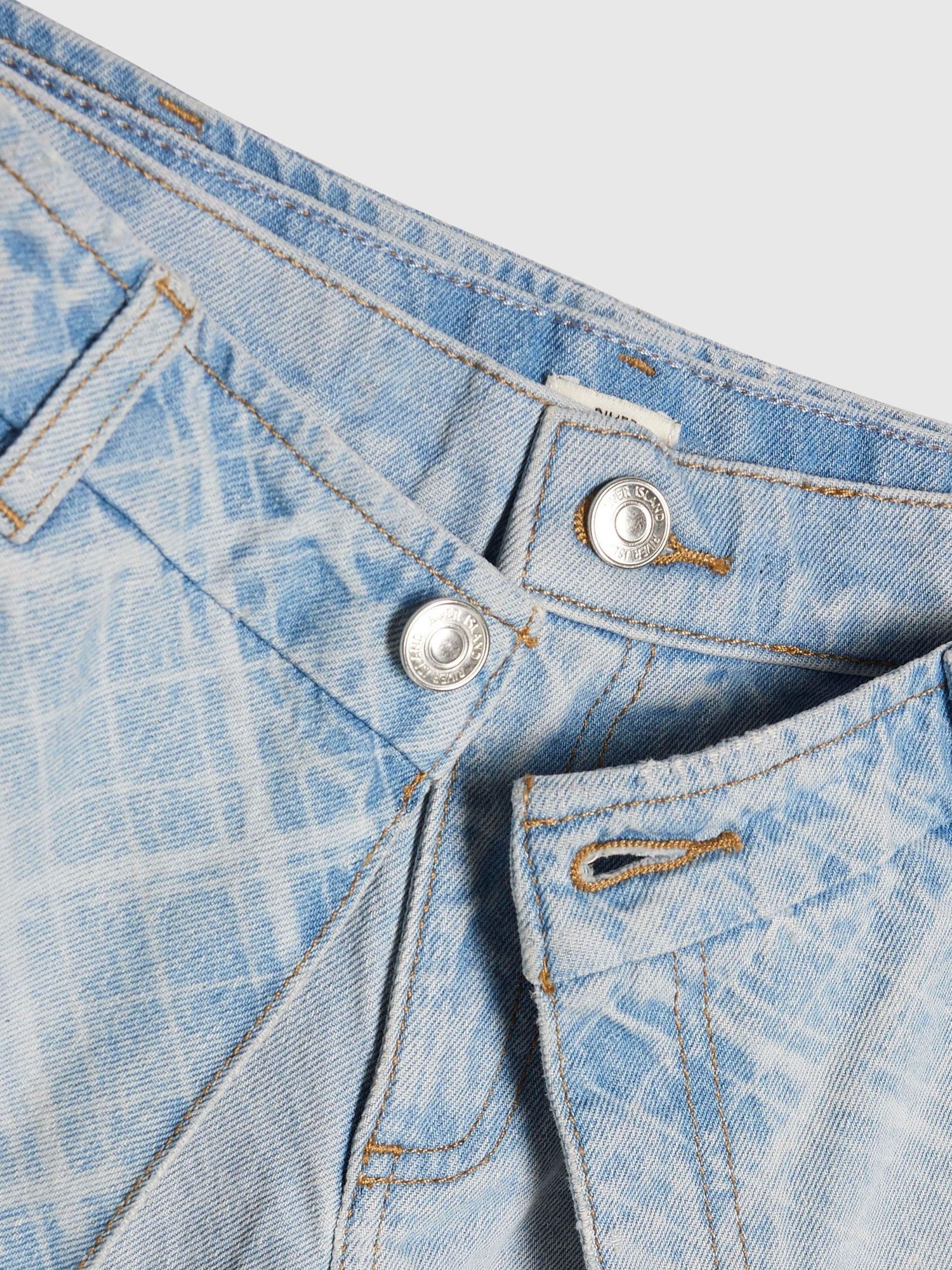 Dsiney Kidz - River Island Blue Hotfix Check Wide Leg Skirt Jeans image 3
