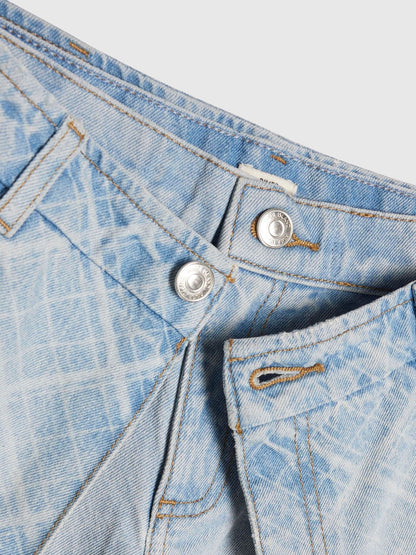 Dsiney Kidz - River Island Blue Hotfix Check Wide Leg Skirt Jeans image 3