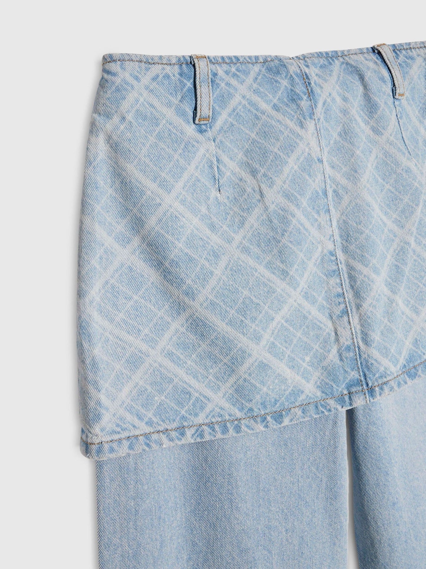 Dsiney Kidz - River Island Blue Hotfix Check Wide Leg Skirt Jeans image 4